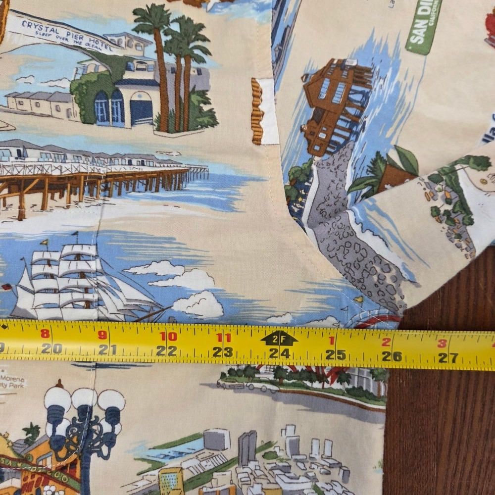 Vintage San Diego Map Print Camp Shirt Novelty Coastal Vacation XL - Picture 11 of 12